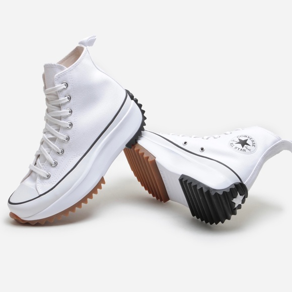 Converse Run Star Hike High Platform White Black Canvas Gum Brown size 7 NEW - Picture 5 of 6